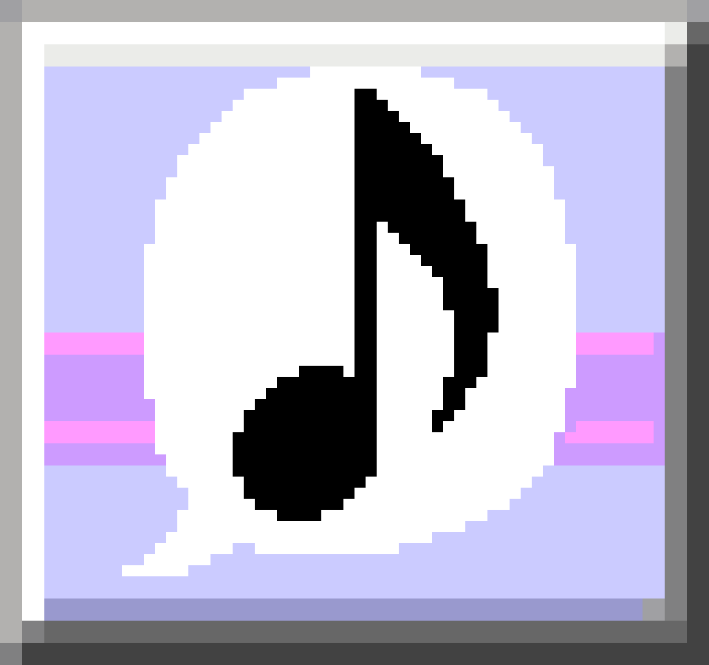 UTAU program icon: an eighth-note behind a talk bubble with a purple striped background behind it